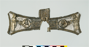 Image of Transverse Arms of a Cross with Christ, the Virgin, St. John, and Three Saints 