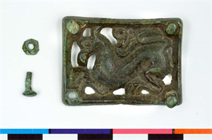 Image of Belt Applique with Crouching Animal 