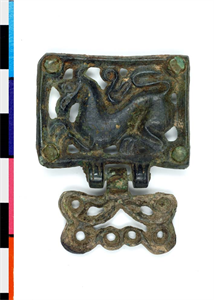 Image of Belt Applique with Crouching Animal