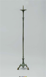 Image of Tall Candlestick or Lampstand (?) on Tripod Base