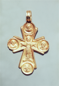 Image of Enkolpion with Crucifixion, Busts of the Virgin, St. John and Two Saints