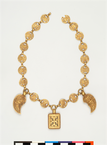 Image of Necklace of Disks with Three Pendants