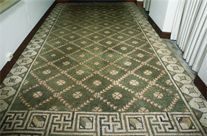 Image of Floor Mosaic with Trellis Pattern (Green Carpet)