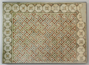 Image of Floor Mosaic with Meander Pattern (Green Carpet )