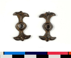 Image of Two Belt Fittings with Fleur-de-Lis Ends