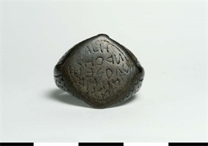 Image of Ring with Greek Lettering on Bezel