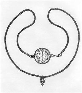 Image of Necklace with Amphora Pendant and Openwork-Wire  Closure