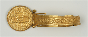 Image of Fragmentary Bracelet with Medallion of Emperor in a Chariot 