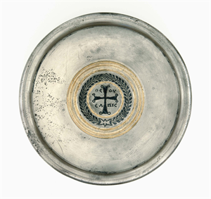 Image of Plate with Cross and Greek Inscription "Hope of God"