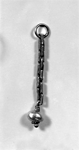 Image of Rectangular link Chain with Pendant Pearl