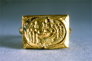 Image of Ring with the Koimesis (Dormition of the Virgin)