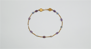 Image of Necklace with Amethyst and Chalcedony Beads and Pearls