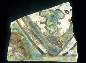 Image of Small Fragment of Painted Tile