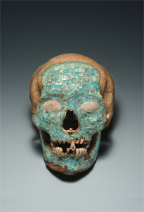 Image of Human Skull With Mosaic Designs