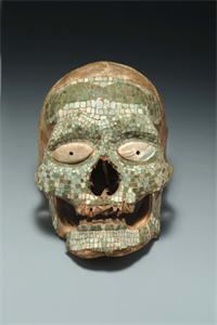 Image of Human Skull With Mosaic Designs