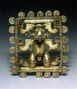 Image of Framed Masked-Figure Pendant