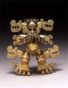 Image of Masked-Figure Blowing Conch Pendant