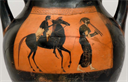 Additional Image Detail, horse rider and musician