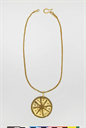 Image of Necklace with Round Pendant with Eight-Pointed Star in Globules