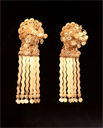 Image of Pair of Ear Ornaments with Bird Dangles