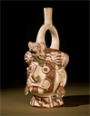 Image of Stirrup Spout Bottle Representing a Deity